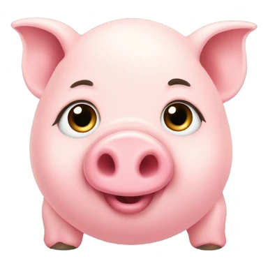 Fat baby pink pig with cute snout sticker