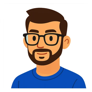 male with glasses, French cut hairstyle, brown hair sticker