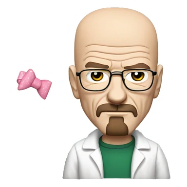 walter white with a hello kitty bow sticker