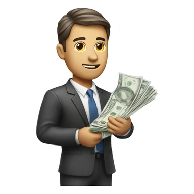 financial manager with a bill in his hands sticker