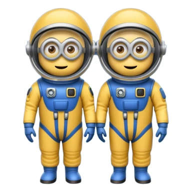 two minions with space suits sticker
