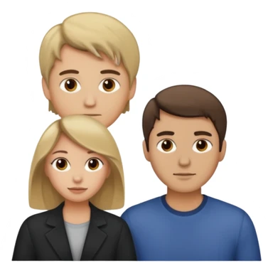 couple male dirty blonde hair female dark brown hair sticker