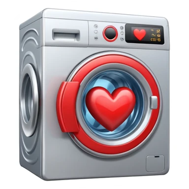 The washing machine inside the heart sticker