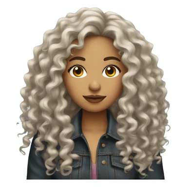 Latina photographer long curly hair sticker