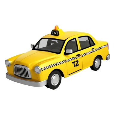 3D yellow taxi cab sticker