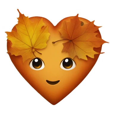 Autumn themed heart sticker