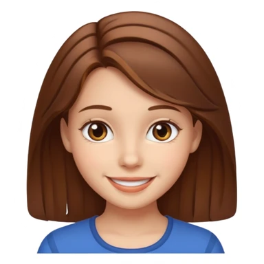 smiling girl with brown hair sticker