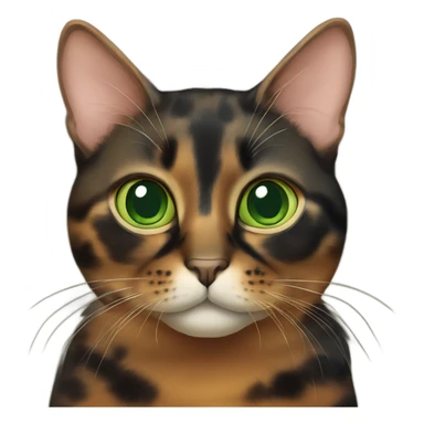 tortoiseshell cat with big green eyes sticker