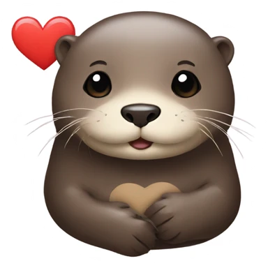An otter with a heart  sticker