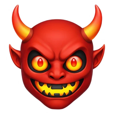 A red demon that is LED and black and is glowing sticker