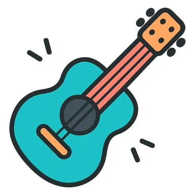 modern icon style guitar with a cool, relaxed vibe sticker