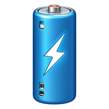 Blue battery with "200%" text on it sticker