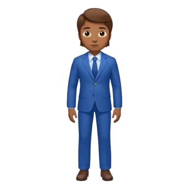 man with brown hair in blue suit whole body sticker