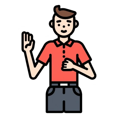 Referee making an official hand signal sticker