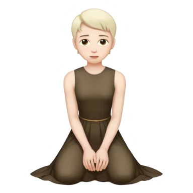 Submissive man on knees wearing female clothes sticker