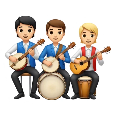 Bande of music 3 peoples one drum one guitar and one keys sticker