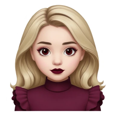 Sabrina carpenter grey eyes wearing burgundy lipstick  sticker