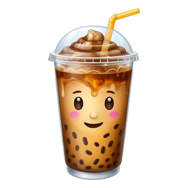 Iced coffee in a clear plastic cup sticker