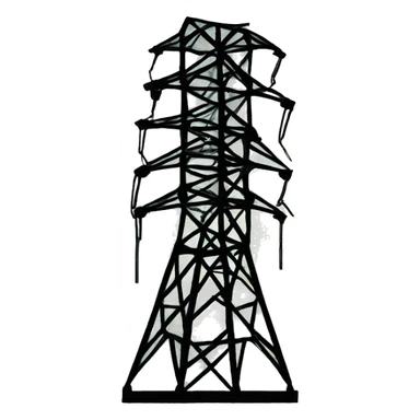 electricity pylon small sticker