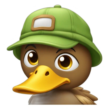 Canard avec une casquette et une capuche  sticker