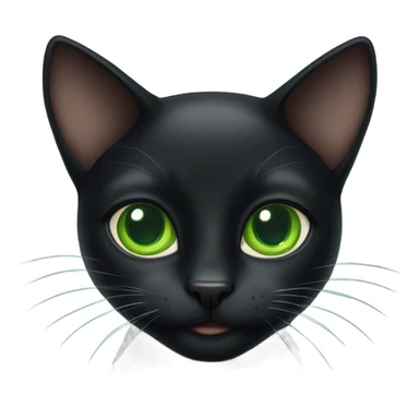 black cat with big green eyes sticker
