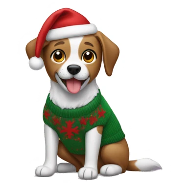 Dog with Christmas sweater  sticker