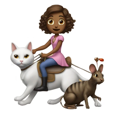 Princess riding a dog riding a cat riding a mouse riding a cockroach ￼ sticker