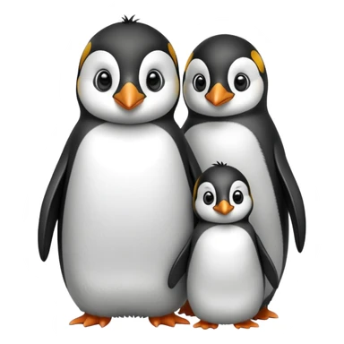 Parent and baby penguin together sticker