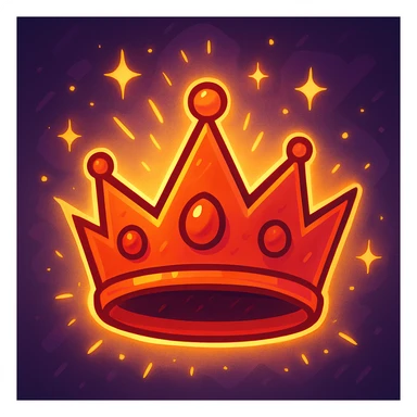 glowing red crown, fantasy style, magical aura sticker