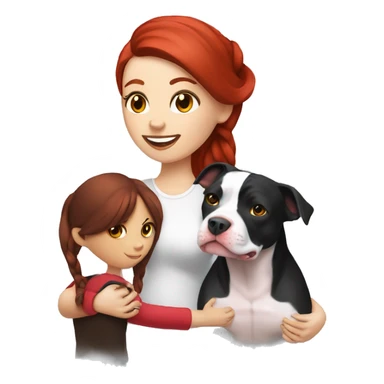 Black and white pitbull with red head girl owner sticker