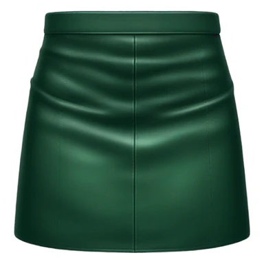 Dark Green leather mini skirt isolated sticker