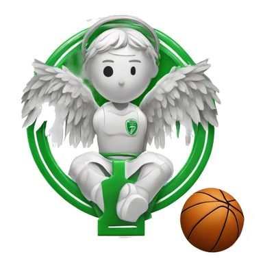 Basketball Club Prievidza logo with angel with cross and ball sticker