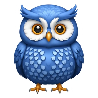blue fat owl sticker
