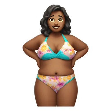 an obese woman in a bikini sticker