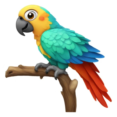 a parrot with a unicor sticker