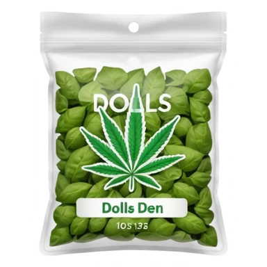 Weed pound baggie with the name Dolls Den on the label   sticker