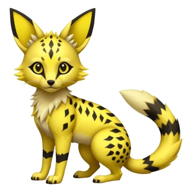 Neon yellow Jolteon-Umbreon-Genet-Civet-Bastet-Cheetah-Hybrid (Full body) with black markings sticker