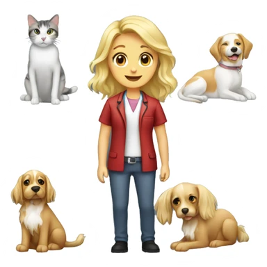 Blonde veterinary long hair with cat and dog sticker