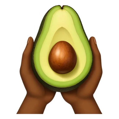 hands holding a so small avocado sticker