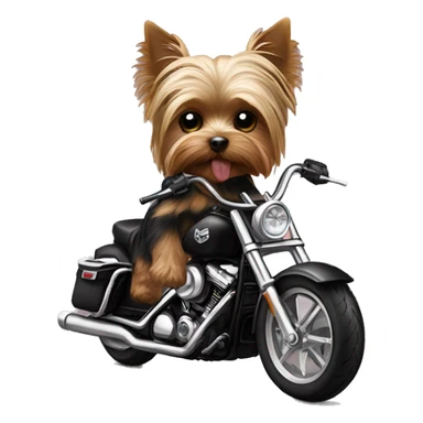 Yorkie on a Harley sticker