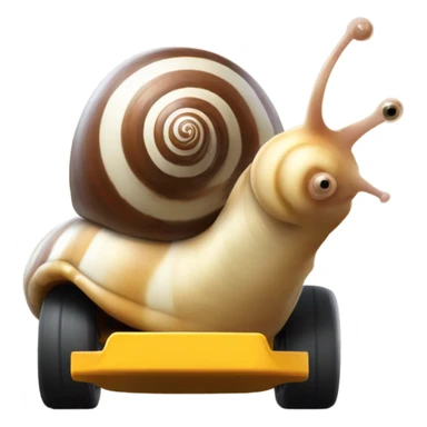 Snail driving a go kart sticker