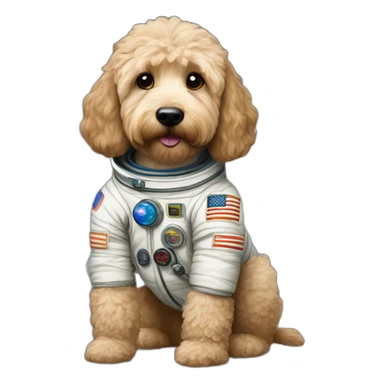 astronaut goldendoodle sticker