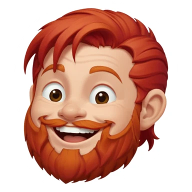 Ein zwerg mit roten Haaren der lacht, von der Seite  sticker
