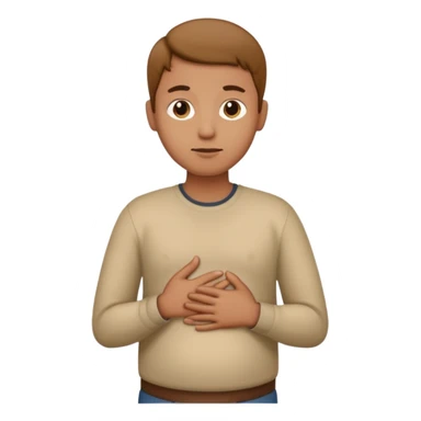 hand on stomach sticker