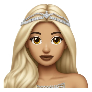 Kylie Jenner Princess with jewellery brown hair sticker