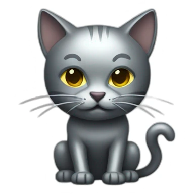 metal cat sticker