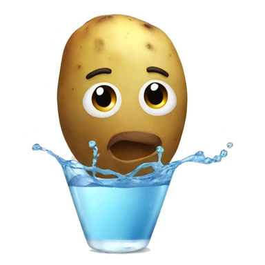 a potato drinking water sticker
