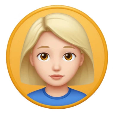 un joli personnage de face dans un rond  sticker