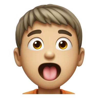 boy tongue out face sticker