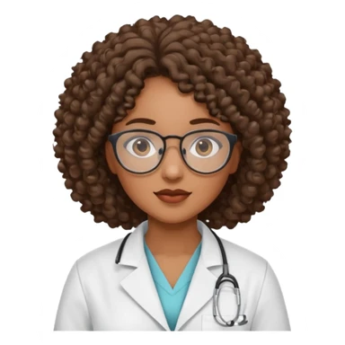 black female specialist with curly hair sticker